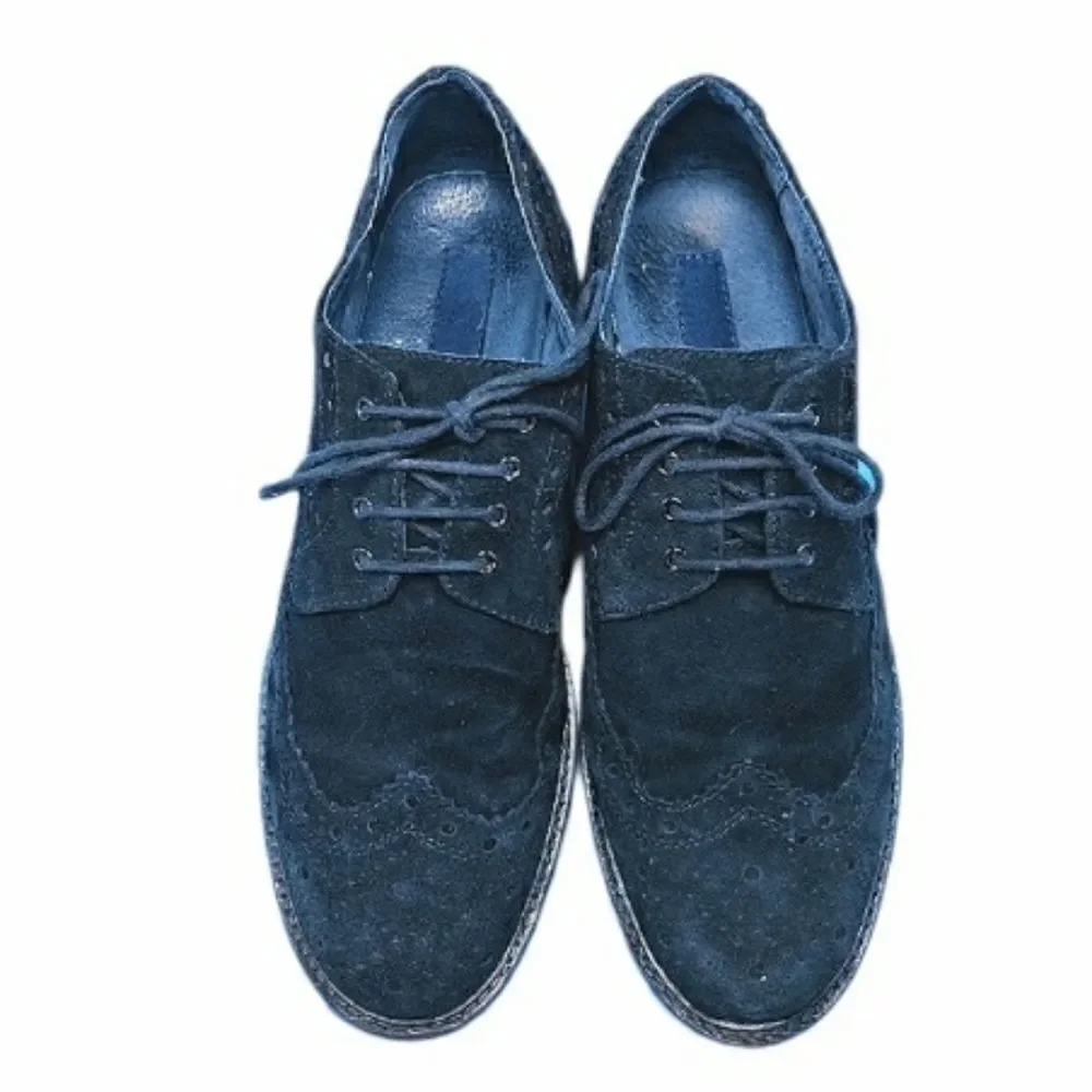 Joseph Abboud Suede Wingtip Brogue Oxford Shoes Men’s Size 11.5 Charcoal Black